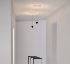 Suspension, Moonbloom 1B, blanc & noir, rosace 40cm, LED, dim, 3000k, 1821 lm, Ø11cm, H10cm - Karman