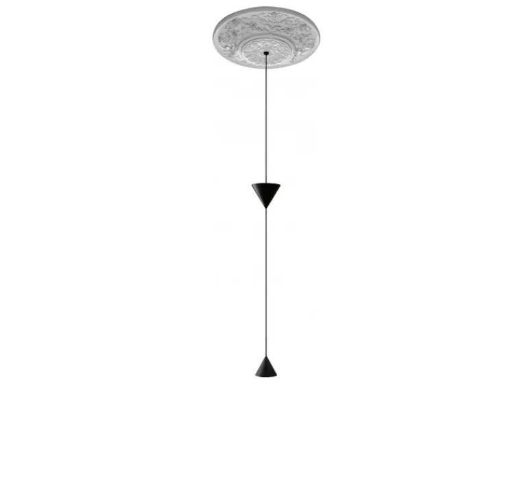 Suspension*Karman Suspension, Moonbloom 6B, blanc & noir, rosace 40cm, LED, dim, 2700k, 2728 lm, Ø11cm, H107cm - blanc & noir