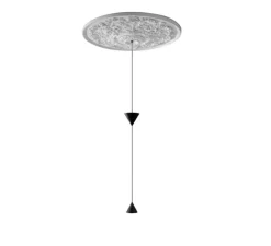 Suspension, Moonbloom 8B, blanc & noir, rosace 75cm, LED, dim, 2700k, 2728 lm, Ø11cm, H107cm - Karman