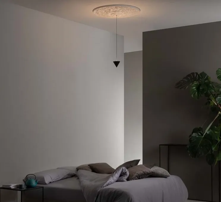 Suspension, Moonbloom 7B, blanc & noir, rosace 75cm, LED, dim, 2700k, 1821 lm, Ø11cm, H10cm - Karman