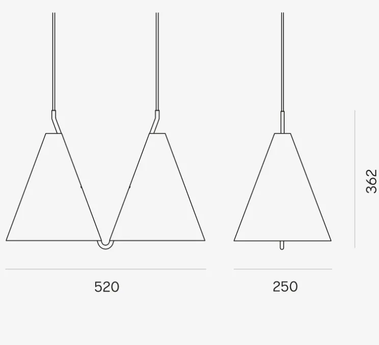 Suspension, Mosaik SIDEBYSIDE II, noir, L52cm, H36,2cm - lyfa