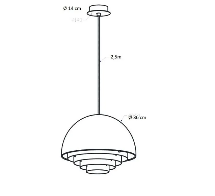 Suspension, Motown M, blanc, Ø36cm, H24,5cm - Herstal