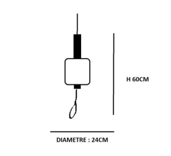 Suspension*KDLN Suspension, Motus, , LED, dim, 2700K, 2420 lm, Ø24cm, H60cm - noir