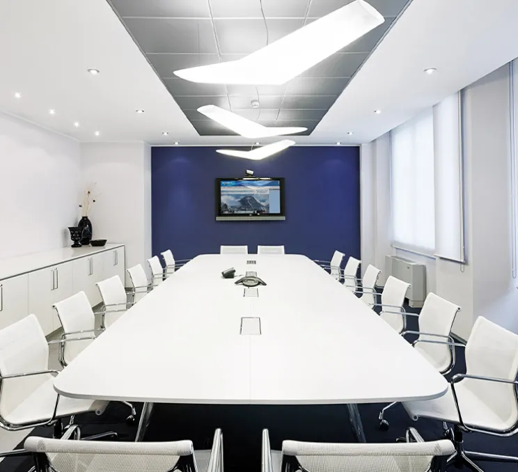 Suspension, Mouette, symétrique, non variable, blanc, IP40-20, LED, 3000K, 6107lm, L135cm, H21cm - Artemide