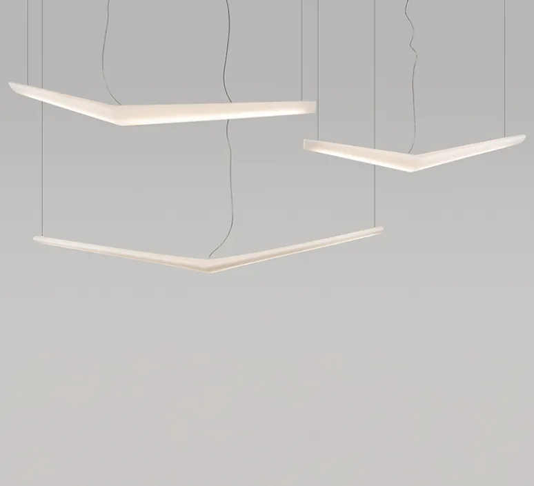 Suspension*Artemide Suspension, Mouette, , IP40-20, LED, 3000K, 12215lm, L255cm, H21cm - symétrique, non variable, blanc