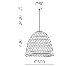 Suspension, Moyana, rafia, Ø50cm, H40cm - ACB