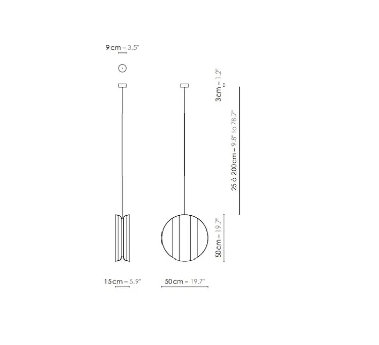 Suspension, Moyen Moon, rose, Ø50cm, H15cm - DesignHeure