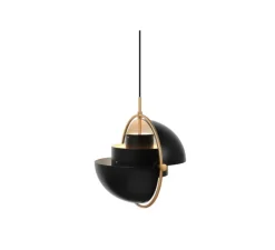 Suspension, Multi-Lite Large, noir mat et laiton, Ø36cm, H42cm, - GUBI
