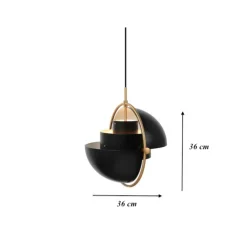 Suspension, Multi-Lite Large, noir mat et laiton, Ø36cm, H42cm, - GUBI