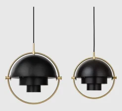 Suspension, Multi-Lite Small, noir, laiton, Ø25,5cm, H28cm - Gubi