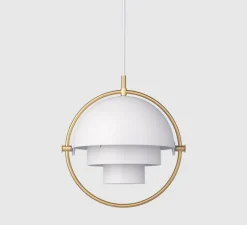 Suspension*Gubi Suspension, Multi-Lite Small, , Ø25,5cm, H28cm - blanc, laiton