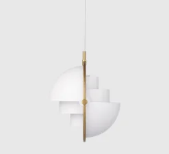 Suspension, Multi-Lite Small, blanc, laiton, Ø25,5cm, H28cm - Gubi
