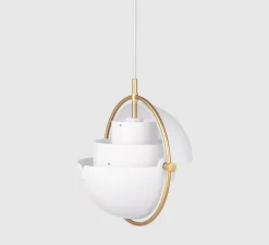 Suspension, Multi-Lite Small, blanc, laiton, Ø25,5cm, H28cm - Gubi
