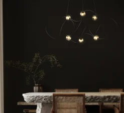 Suspension, Munari 6, noir, LED, dim, 2400K, 3840 lm, Ø120cm, H45cm - DCW éditions Paris