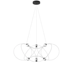 Suspension, Munari 6, noir, LED, dim, 2400K, 3840 lm, Ø120cm, H45cm - DCW éditions Paris