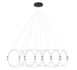 Suspension*DCW éditions Paris Suspension, Munari 8, , LED, dim, 2400K, 5120 lm, L156cm, H42cm - noir
