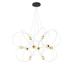 Suspension, Munari 10, or, LED, dim, 2400K, 6400 lm, L120cm, H82cm - DCW éditions Paris