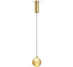 Suspension, Murané avec rosace, structure champagne, verre bronze, LED, 2700K, 120 lm, Ø10cm, H9,6cm - Panzeri