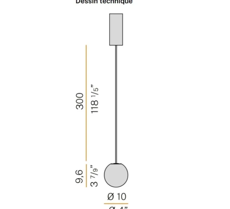 Suspension, Murané avec rosace, structure champagne, verre bronze, LED, 2700K, 120 lm, Ø10cm, H9,6cm - Panzeri