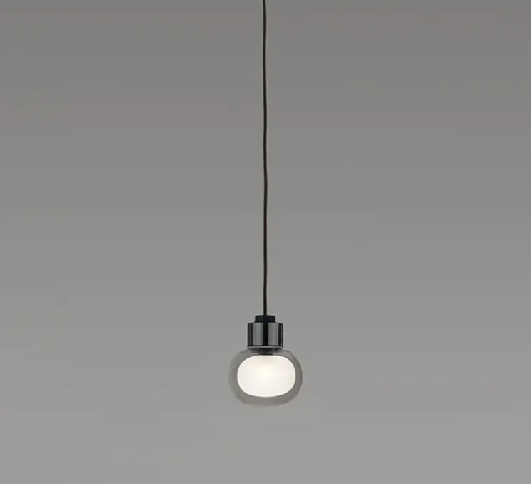 Suspension, Nabila 552.21, noir mat, noir chromé et verre fumé, IP40, Ø12cm, H14,5cm - Tooy