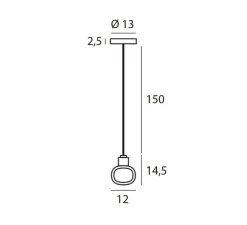 Suspension, Nabila 552.21, noir mat, noir chromé et verre fumé, IP40, Ø12cm, H14,5cm - Tooy