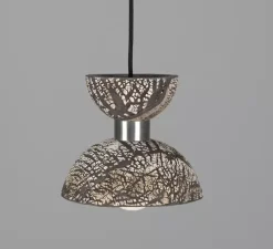Suspension, Nakaii, noir argile, argent antique, Ø20cm, H20cm - Mullan Lighting