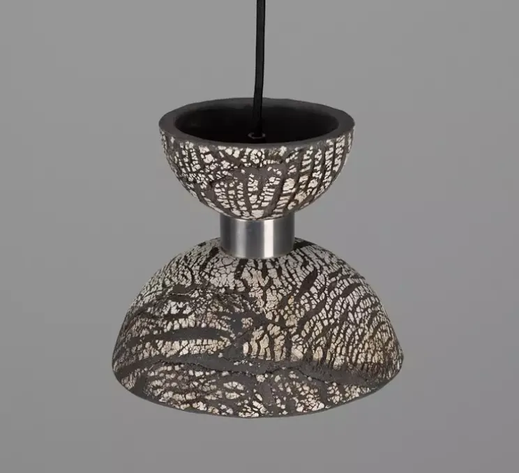 Suspension, Nakaii, noir argile, argent antique, Ø20cm, H20cm - Mullan Lighting