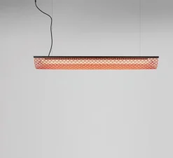 Suspension, Nans Balis S/140, rouge, IP54, LED, dim, 2400K, 4400 lm, L140cm, H13cm - Bover