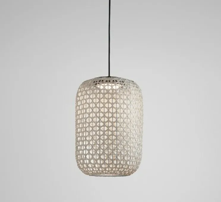Suspension, Nans S/31.2, beige, gris clair, IP54, LED, dim, 2700K, 1450 lm, Ø31,5cm, H45,7cm - Bover