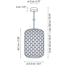 Suspension, Nans S/31.2, beige, gris clair, IP54, LED, dim, 2700K, 1450 lm, Ø31,5cm, H45,7cm - Bover