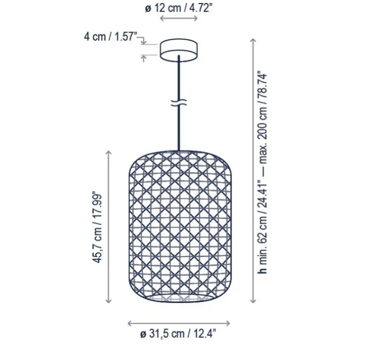Suspension, Nans S/31.2, beige, gris clair, IP54, LED, dim, 2700K, 1450 lm, Ø31,5cm, H45,7cm - Bover