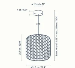 Suspension, Nans S/31, marron graphite et beige, IP54, LED, dim, 2700K, 1450 lm, Ø31,5cm, H30,7cm - Bover
