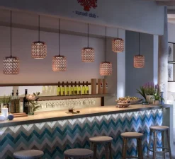 Suspension*Bover Suspension, Nans S/21 outdoor, , IP54, LED, dim, 2700K, 1450 lm, Ø21,6cm, H24,7cm - rouge, orange, beige