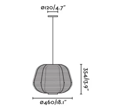 Suspension*Faro Suspension, Nara, , IP65, Ø46cm, H35cm - beige