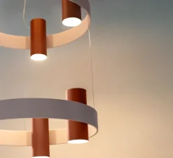 Suspension*Tooy Suspension, Nastro 563.19, coquille d'œuf, terracotta, IP40, LED, dim, 2700K, 12000 lm, Ø61,5cm, H194cm - coquille d'œuf, terracotta