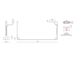 Suspension*Tooy Suspension, Nastro 563.22, direct, , IP40, LED, dim, 2700K, 8000 lm, L170cm, H19cm - noir texturé, vert-de-gris