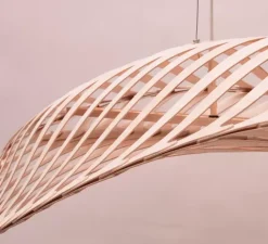 Suspension, Navicula Large, naturel, LED, dim, 2700K, L250cm, H45cm - David Trubridge