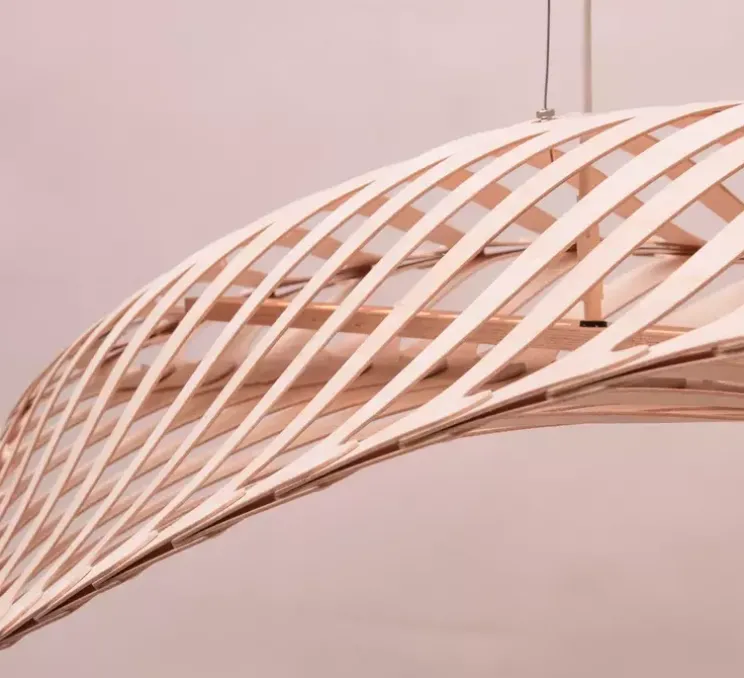 Suspension, Navicula Medium, naturel, LED, dim, 2700K, L195cm, H38cm - David Trubridge