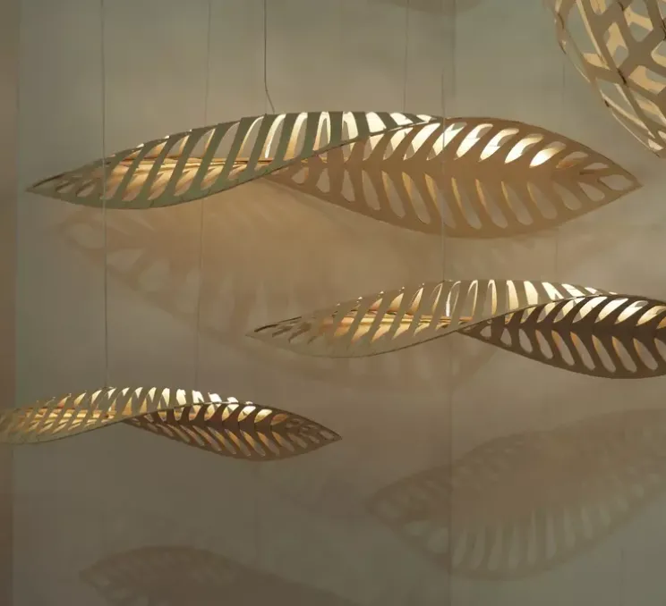Suspension, Navicula Small, naturel, LED, dim, 2700K, L144cm, H20cm - David Trubridge