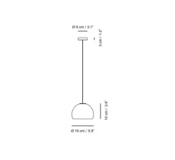 Suspension, Neil 15, albâtre, câble noir et rosace nickel mat, LED, 2700K, 654lm, Ø15cm, H10cm - Carpyen