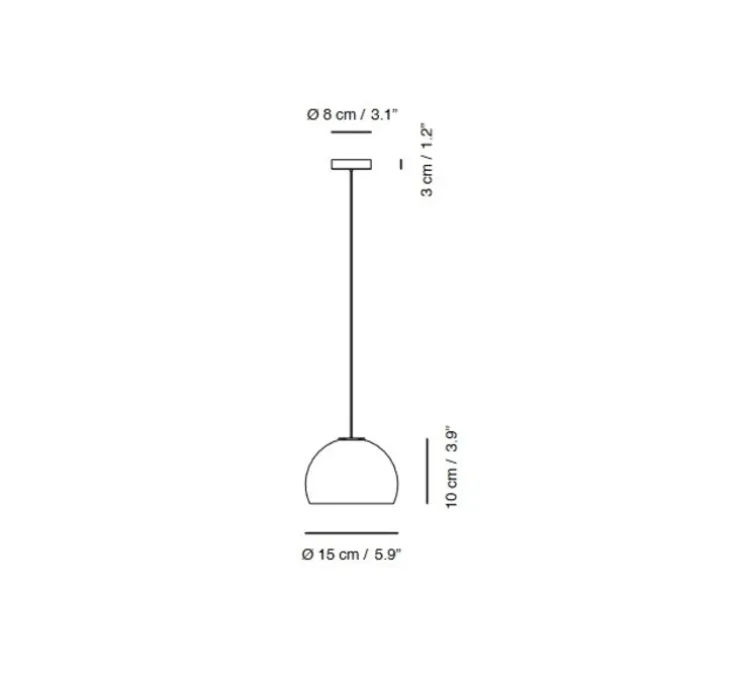 Suspension, Neil 15, albâtre, câble noir et rosace nickel mat, LED, 2700K, 654lm, Ø15cm, H10cm - Carpyen