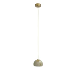 Suspension, Neil 15, albâtre, câble et rosace or satiné, LED, 2700K, 654lm, Ø15cm, H10cm - Carpyen