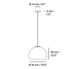 Suspension, Neil 32, albâtre, câble noir et rosace nickel mat, LED, 2700K, 910lm, Ø32cm, H23cm - Carpyen