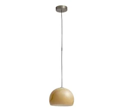 Suspension*Carpyen Suspension, Neil 25, albâtre, câble or et rosace or satiné, LED, 2700K, 910lm, Ø25cm, H18cm - blanc et or