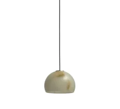 Suspension*Carpyen Suspension, Neil 11, albâtre, câble noir et rosace nickel mat, LED, 2700K, 654lm, Ø11cm, H7,2cm - blanc et nickel