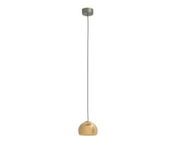 Suspension*Carpyen Suspension, Neil 11, albâtre, câble noir et rosace nickel mat, LED, 2700K, 654lm, Ø11cm, H7,2cm - blanc et nickel