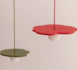 Suspension*Little Anana Suspension, Nenuphar petit, peinture laquée , Ø35cm, H1,5cm - vert foncé