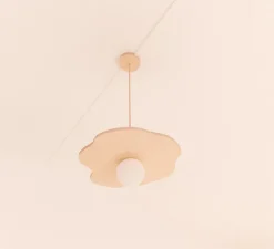 Suspension, Nenuphar petit, bois naturel, Ø35cm, H1,5cm - Little Anana