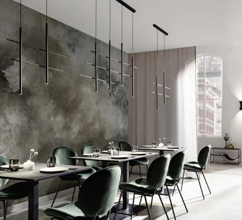 Suspension*Wever&Ducré Suspension, Net 4.0, , LED, dim, 2700K, 1000 lm, L132,5cm, H70cm - noir