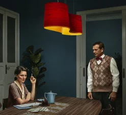 Suspension*LZF Suspension, New Wave S, , LED, H27,5cm, L102cm - rouge et jaune